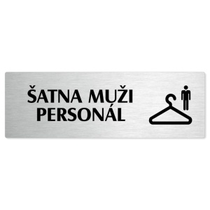 Šatna muži personál, 240x79mm, stříbrná popiska 