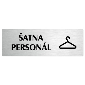 Šatna personál, stříbrná popiska na dveře