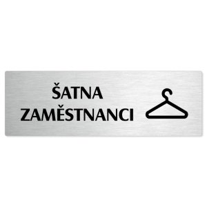 Šatna zaměstnanci, 240x79mm, stříbrná popiska 