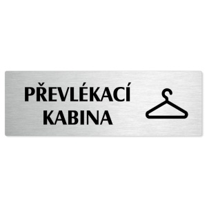 Převlékací kabina, 240x79mm, stříbrná popiska 