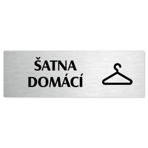 Šatna domácí, 200x66mm, stříbrná popiska 