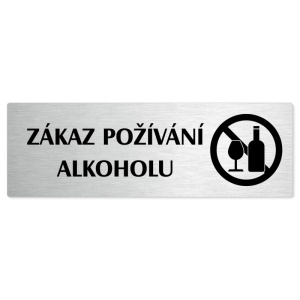 Zákaz alkoholu, 200x66mm, stříbrná popiska 