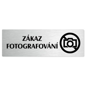 Zákaz fotografování, 240x79mm, stříbrná popiska 