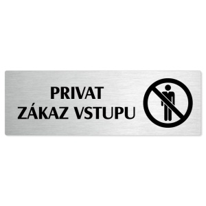 Privat, 200x66mm, stříbrná popiska 