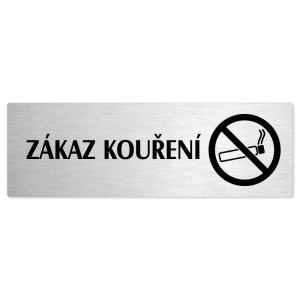 Zákaz kouření, stříbrná popiska na dveře