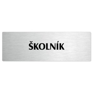 Školník, 240x79mm, stříbrná popiska 