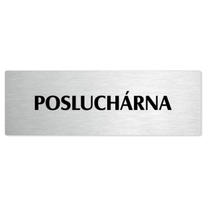 Posluchárna, 240x79mm, stříbrná popiska 