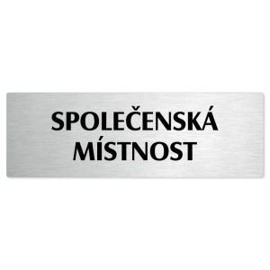 Společenská místnost, 240x79mm, stříbrná popiska 