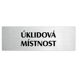 Úklidová místnost, 240x79mm, stříbrná popiska 