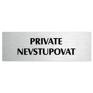 Private, 200x66mm, stříbrná popiska 