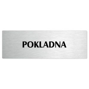 Pokladna, stříbrná popiska na dveře