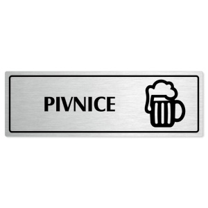 Pivnice, 240x79mm, stříbrná popiska s rámečkem