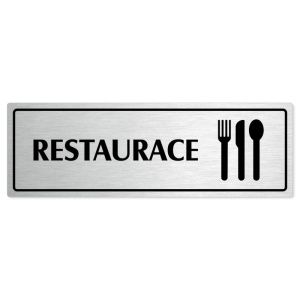 Restaurace, 240x79mm, stříbrná popiska s rámečkem
