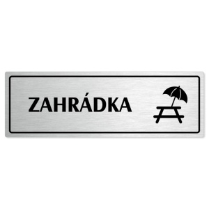 Zahrádka, 200x66mm, stříbrná popiska s rámečkem