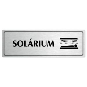 Solárium, 240x79mm, stříbrná popiska s rámečkem