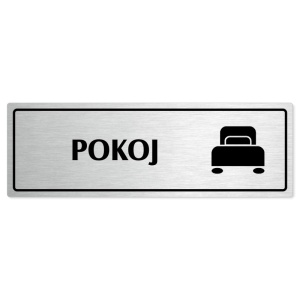 Pokoj, 200x66mm, stříbrná popiska s rámečkem