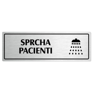 Sprcha pacienti, 200x66mm, stříbrná popiska s rámečkem