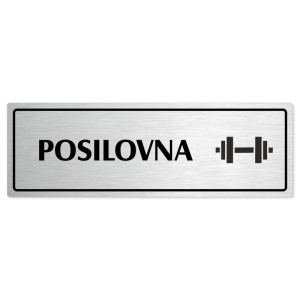 Posilovna, 200x66mm, stříbrná popiska s rámečkem