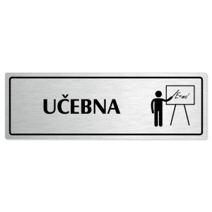 Učebna, 200x66mm, stříbrná popiska s rámečkem