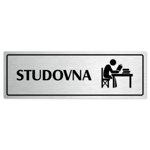 Studovna, 240x79mm, stříbrná popiska s rámečkem