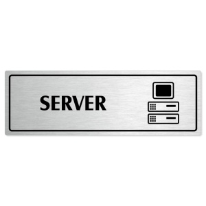 Server, 240x79mm, stříbrná popiska s rámečkem