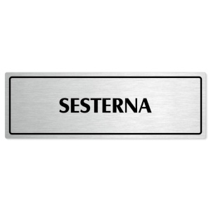 Sesterna, 200x66mm, stříbrná popiska s rámečkem