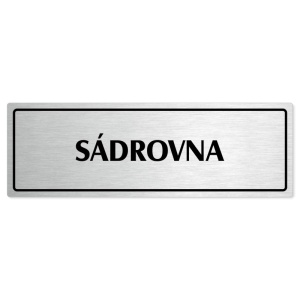 Sádrovna, 240x79mm, stříbrná popiska s rámečkem