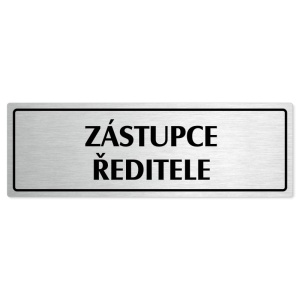 Zástupce ředitele, 200x66mm, stříbrná popiska s rámečkem