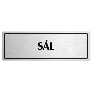 Sál, 240x79mm, stříbrná popiska s rámečkem