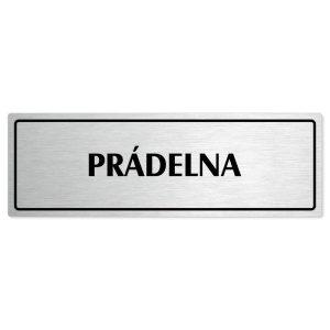Prádelna, 200x66mm, stříbrná popiska s rámečkem