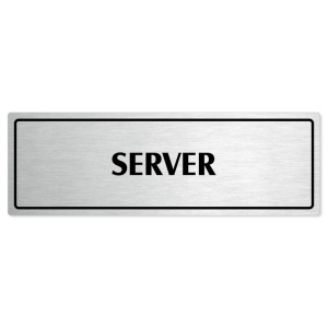 Server, 200x66mm, stříbrná popiska s rámečkem