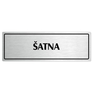 Šatna, 200x66mm, stříbrná popiska s rámečkem