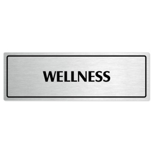 Wellness, 200x66mm, stříbrná popiska s rámečkem