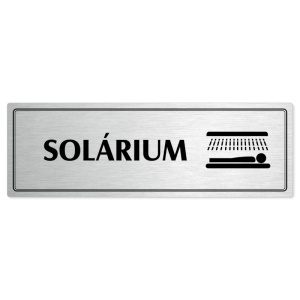 Solárium, 240x79mm, stříbrná popiska s dvojtým rámečkem