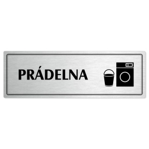 Prádelna, 240x79mm, stříbrná popiska s dvojtým rámečkem
