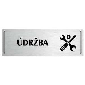 Údržba, 240x79mm, stříbrná popiska s dvojtým rámečkem