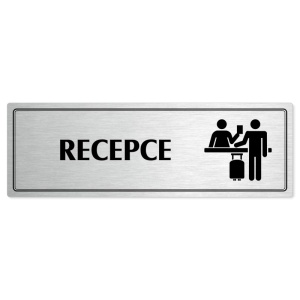 Recepce, 240x79mm, stříbrná popiska s dvojtým rámečkem