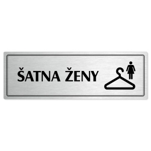 Šatna ženy, 240x79mm, stříbrná popiska s dvojtým rámečkem