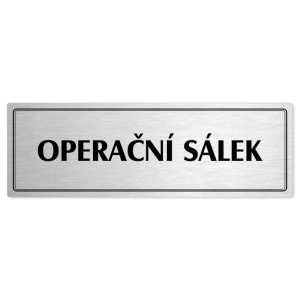 Operační sálek, 240x79mm, stříbrná popiska s dvojtým rámečkem