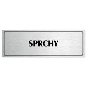 Sprchy, 240x79mm, stříbrná popiska s dvojtým rámečkem