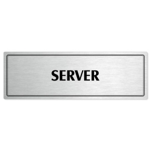 Server, 240x79mm, stříbrná popiska s dvojtým rámečkem