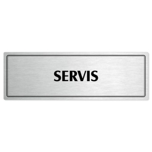 Servis, 240x79mm, stříbrná popiska s dvojtým rámečkem