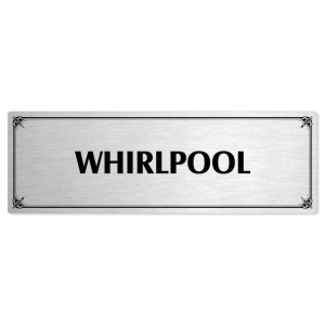 Whirlpool, 240x79mm, stříbrná popiska s okrasným rámečkem  