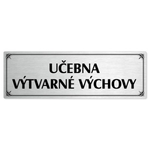 Učebna výtvarné výchovy, 200x66mm, stříbrná popiska s okrasným rámečkem  