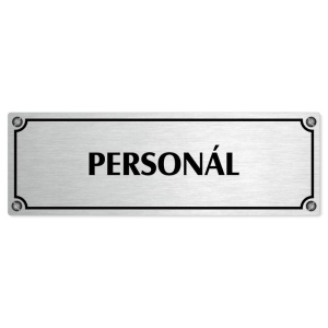 Personál, 240x79mm, stříbrná popiska s imitacemi šroubků