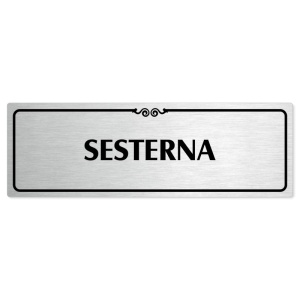 Sesterna, 200x66mm, stříbrná popiska s ozdobou uprostřed
