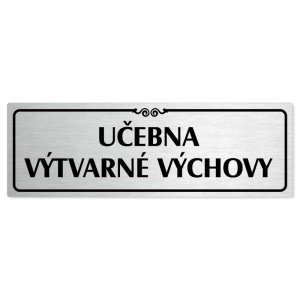 Učebna výtvarné výchovy, 240x79mm, stříbrná popiska s ozdobou uprostřed