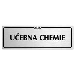 Učebna chemie, 240x79mm, stříbrná popiska s ozdobou uprostřed