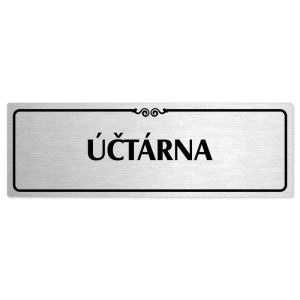 Účtárna, 240x79mm, stříbrná popiska s ozdobou uprostřed