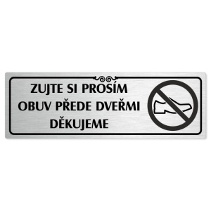 Zujte se, 240x79mm, stříbrná popiska s ozdobou uprostřed